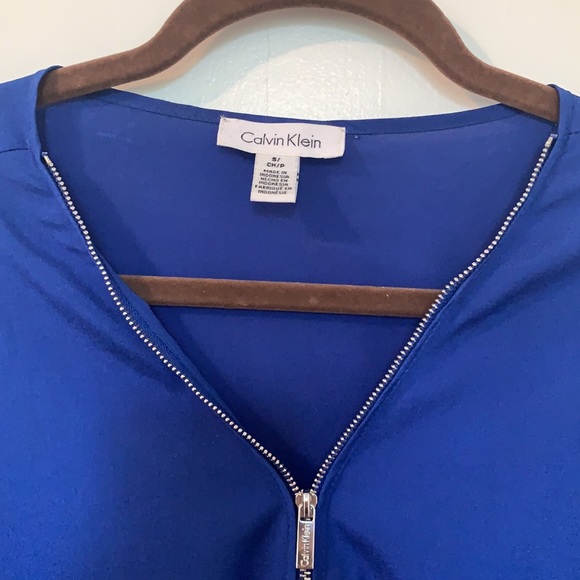 Calvin Klein blue blouse with zipper - Picture 3 of 3